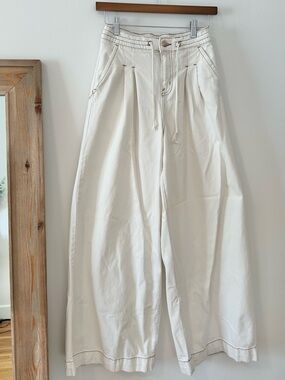 Wild Fable  Wide Leg Cotton Pants in Cream Size XS